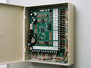 Alarm panel zone configuration display showing multiple labelled zones for a Singapore landed property