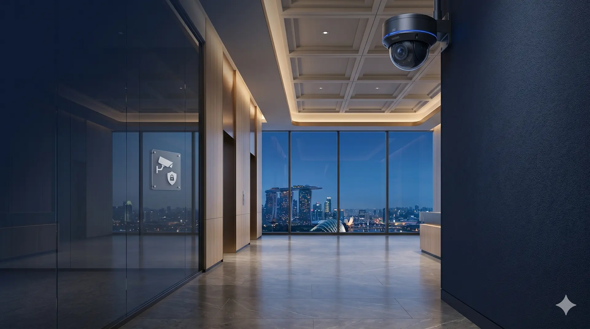 CCTV camera installation at a Singapore commercial building; compliance under the PDPA depends on how footage is managed, not whether cameras are installed