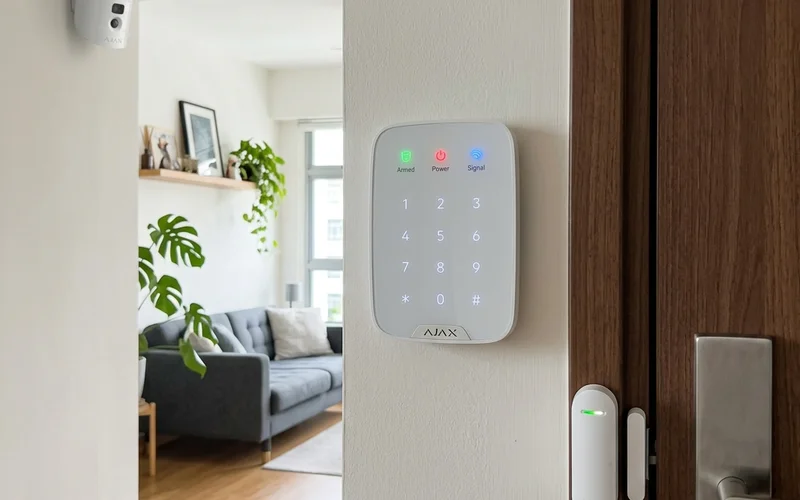 Burglar alarm panel and wireless detector components for Singapore home security installation