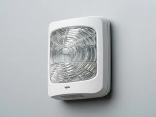 Modern intelligent PIR motion detector with advanced Fresnel lens pattern; current generation alarm sensor technology