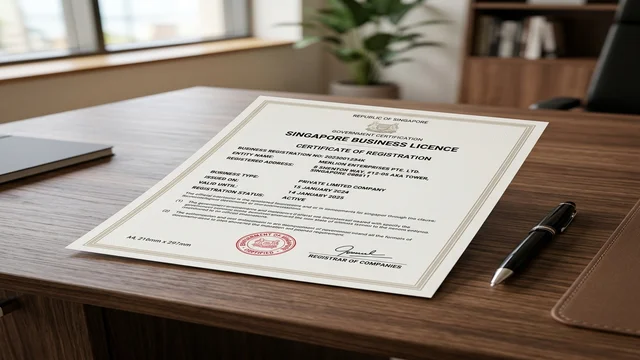 Singapore Police Force licensing document representing the PSIA Security Service Provider licence required for alarm system installers