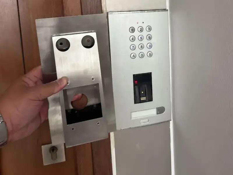 Angled bracket for biometric reader