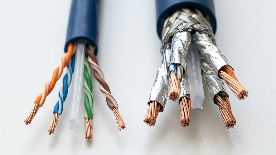 Cat 6A cable showing its larger diameter compared to standard Cat 6