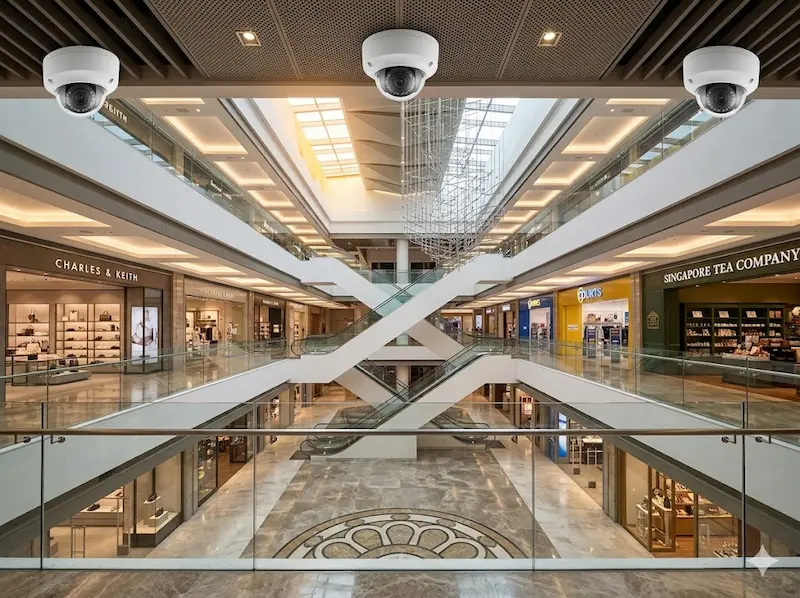 Mall-wide CCTV and crowd analytics Singapore shopping centre
