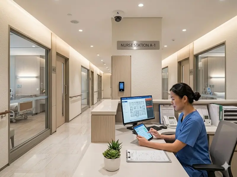Nursing home safe-zone monitoring and carer alert system Singapore