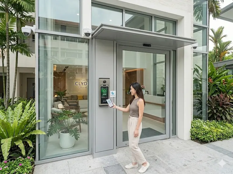 Co-living mobile keyless access and visitor intercom Singapore