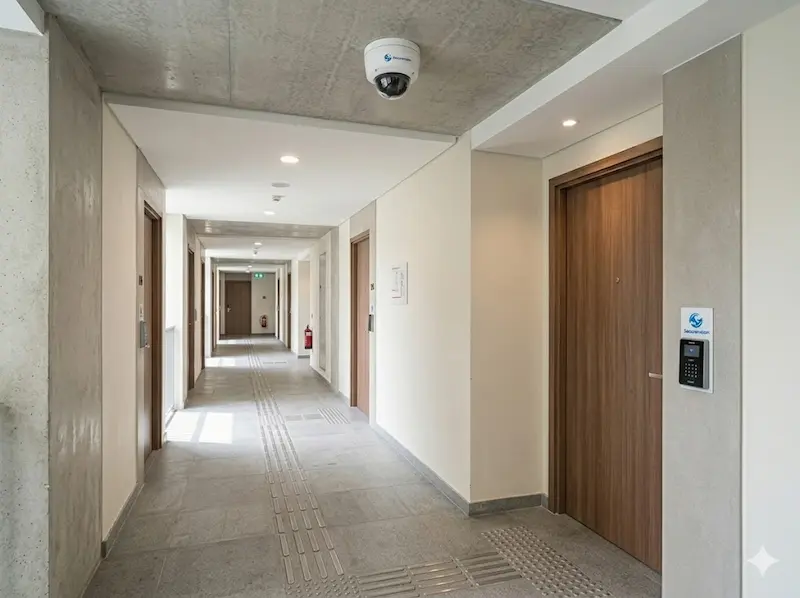 Hostel shared living access control CCTV and intercom Singapore