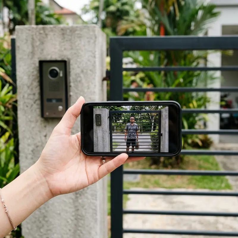 Akuvox R25A intercom gate view on smartphone